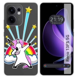 Funda Silicona Transparente para Oppo Reno 13FS 4G / 13 FS 5G diseño Unicornio Dibujos