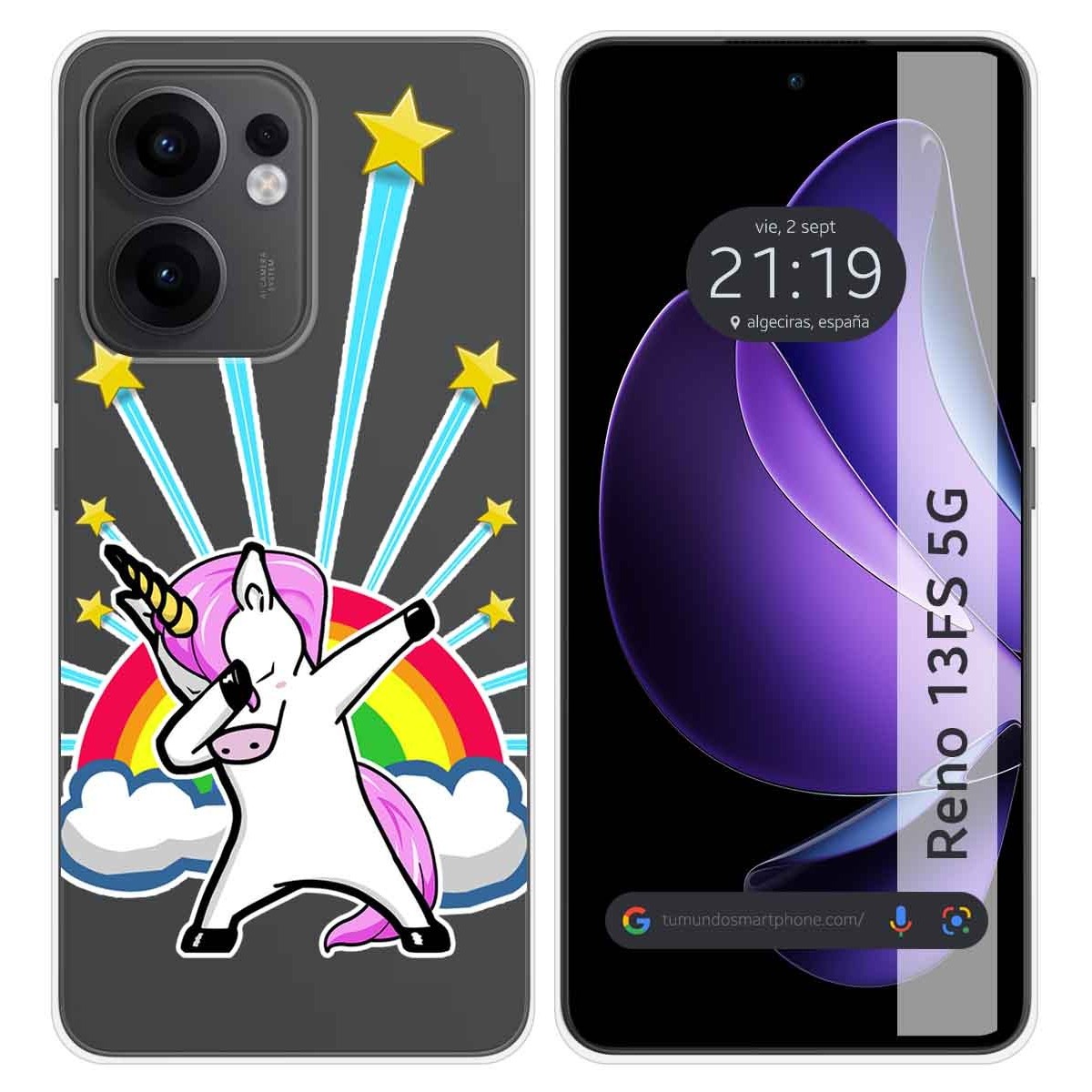 Funda Silicona Transparente para Oppo Reno 13FS 4G / 13 FS 5G diseño Unicornio Dibujos