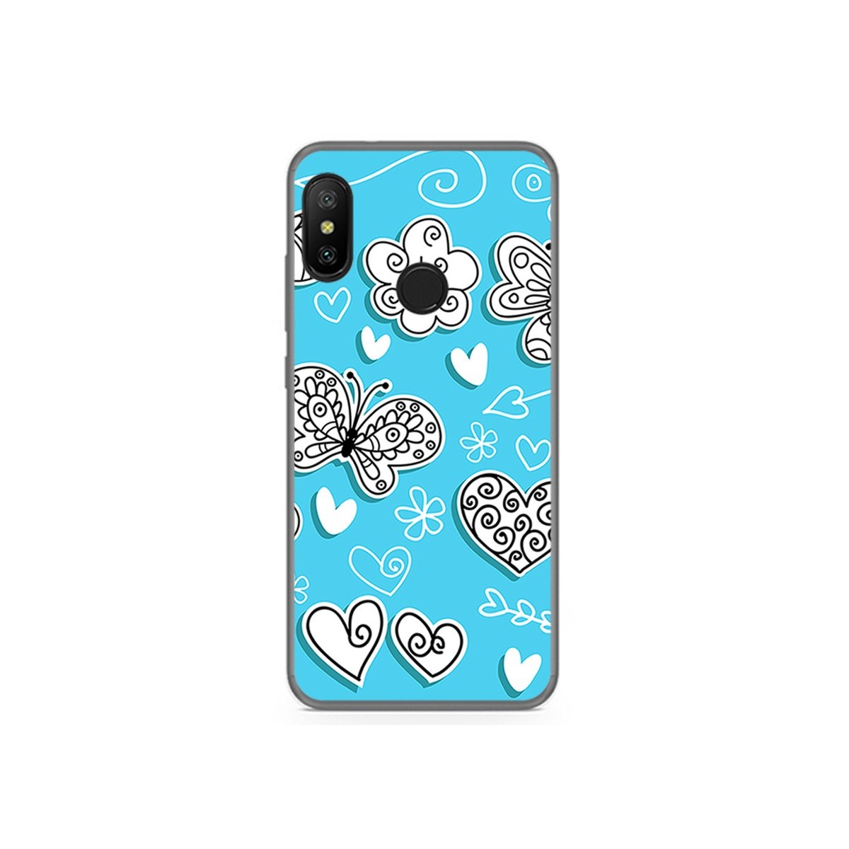 Funda Gel Tpu para Xiaomi Redmi 6 Pro / Mi A2 Lite Diseño Mariposas Dibujos