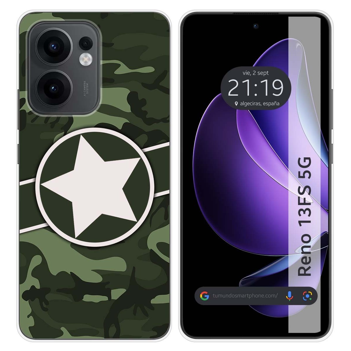 Funda Silicona para Oppo Reno 13FS 4G / 13 FS 5G diseño Camuflaje 01 Dibujos