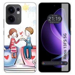 Funda Silicona para Oppo Reno 13FS 4G / 13 FS 5G diseño Café Dibujos