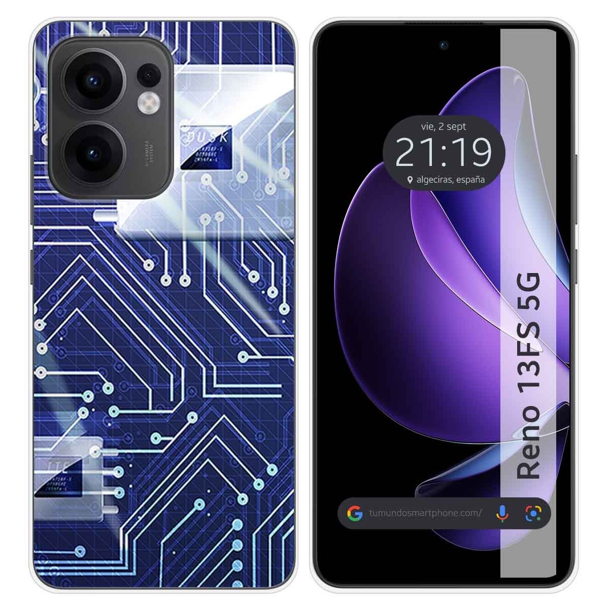 Funda Silicona para Oppo Reno 13FS 4G / 13 FS 5G diseño Circuito Dibujos