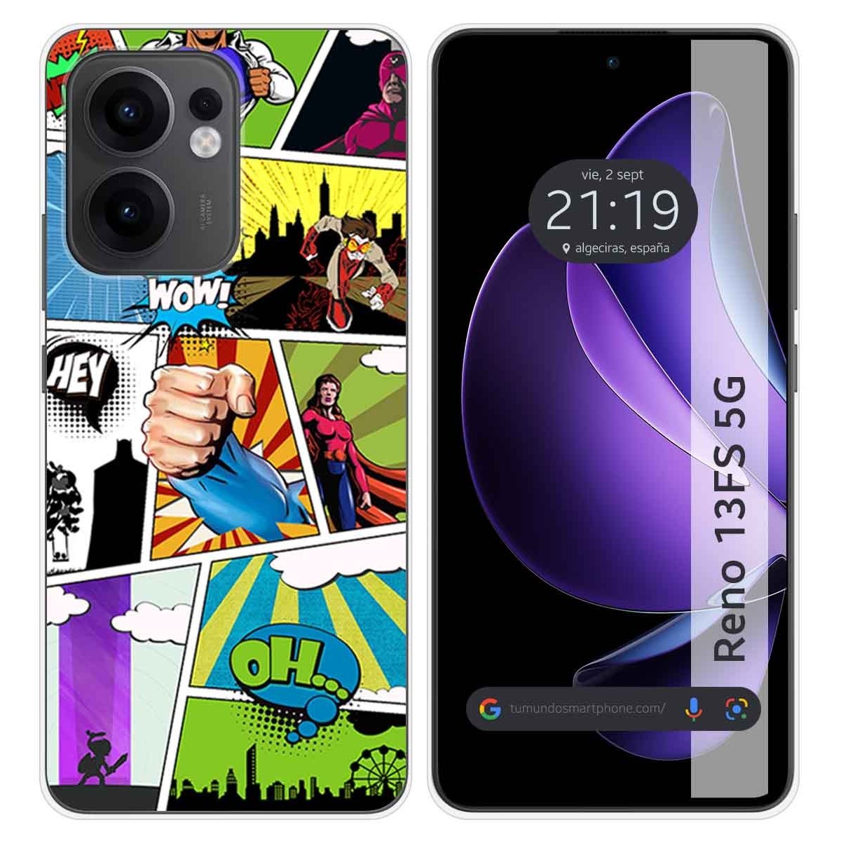 Funda Silicona para Oppo Reno 13FS 4G / 13 FS 5G diseño Comic Dibujos