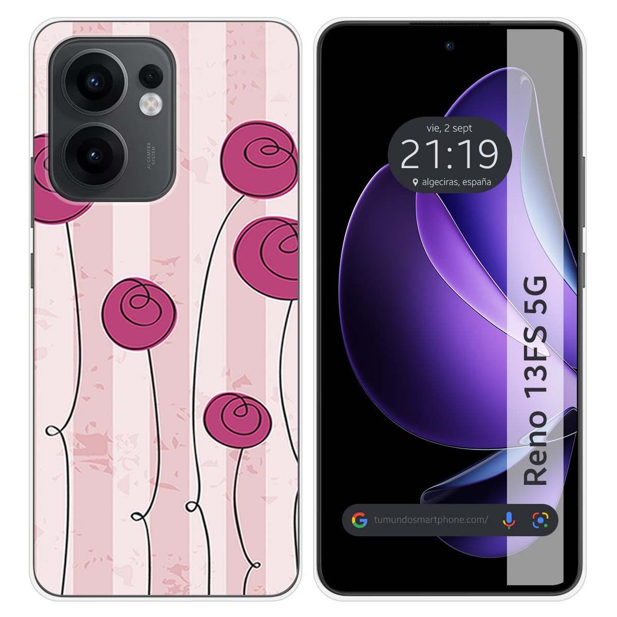 Funda Silicona para Oppo Reno 13FS 4G / 13 FS 5G diseño Flores Vintage Dibujos