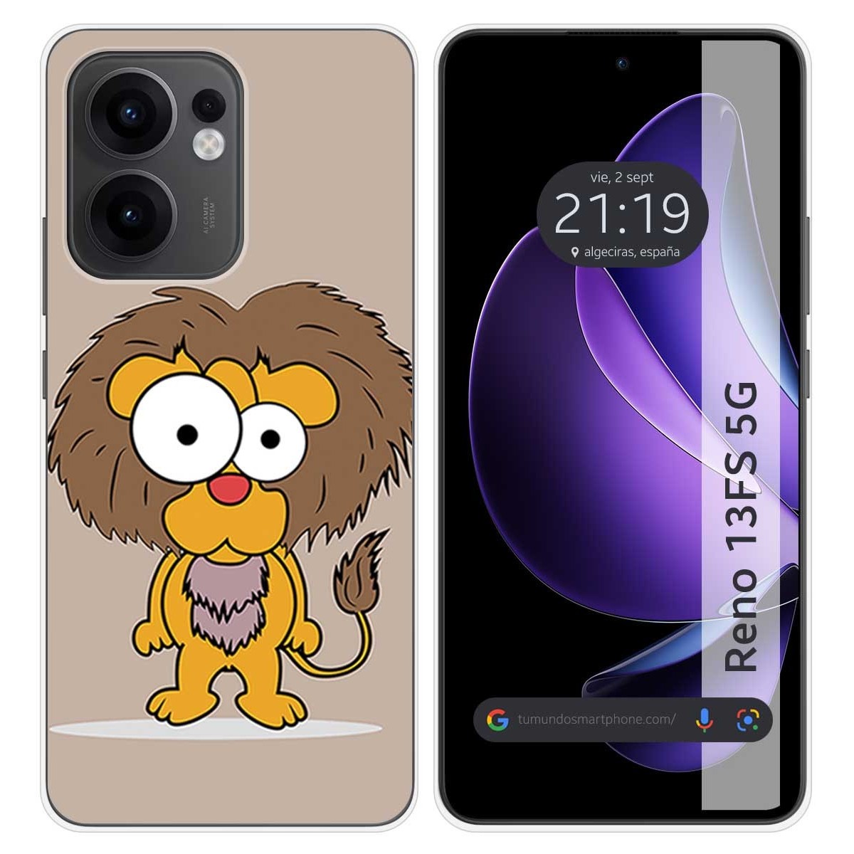 Funda Silicona para Oppo Reno 13FS 4G / 13 FS 5G diseño Leon Dibujos