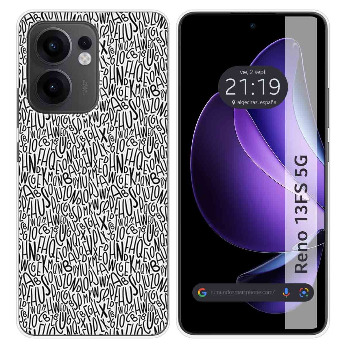Funda Silicona para Oppo Reno 13FS 4G / 13 FS 5G diseño Letras Dibujos