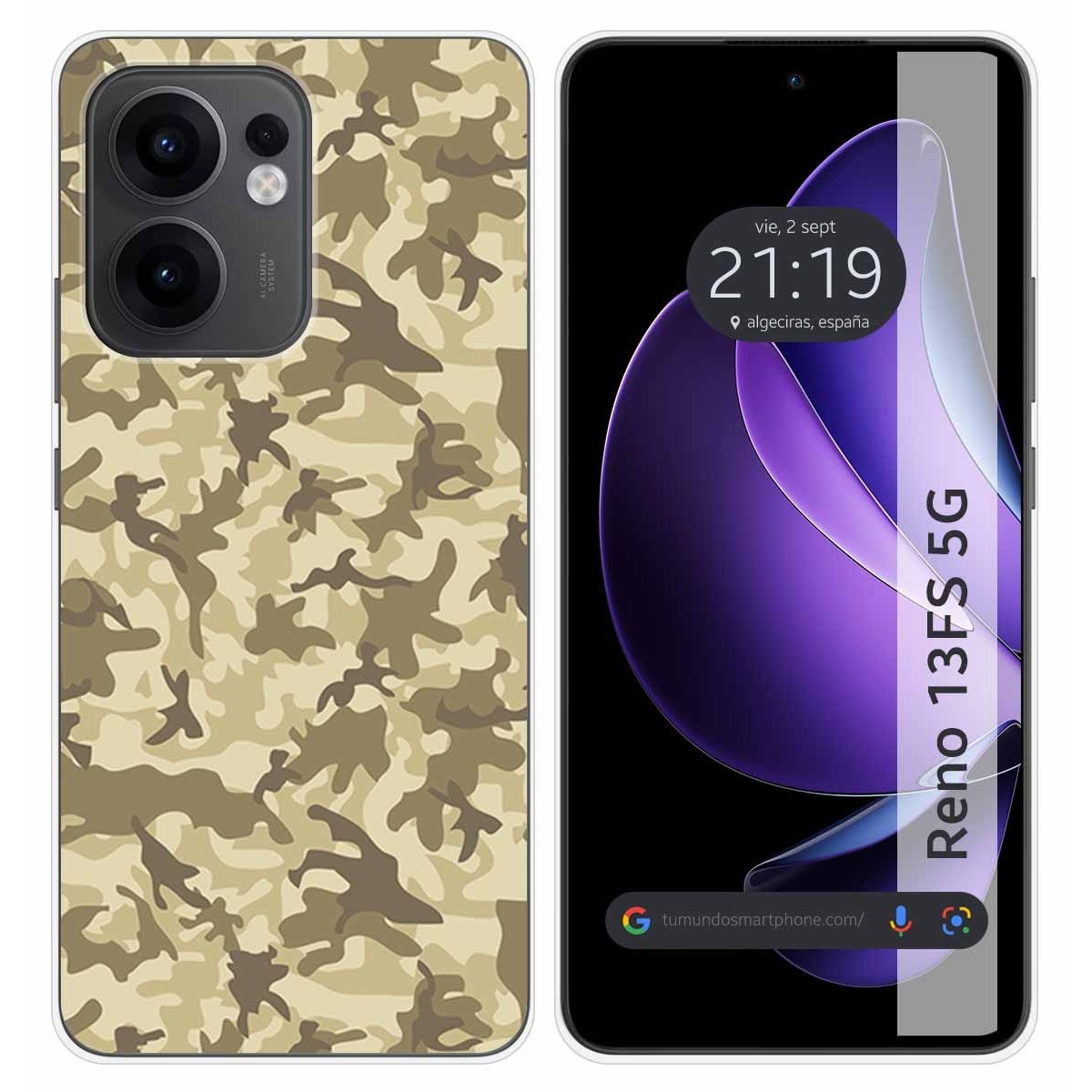 Funda Silicona para Oppo Reno 13FS 4G / 13 FS 5G diseño Sand Camuflaje Dibujos