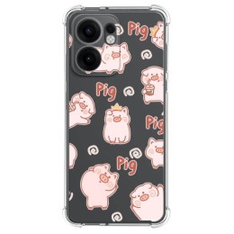 Funda Silicona Antigolpes para Oppo Reno 13FS 4G / 13 FS 5G diseño Cerdos Dibujos