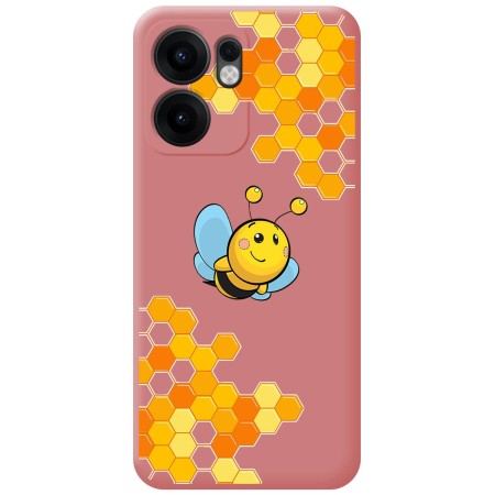 Funda Silicona Líquida Rosa para Oppo Reno 13FS 4G / 13 FS 5G diseño Abeja Dibujos