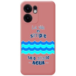 Funda Silicona Líquida Rosa para Oppo Reno 13FS 4G / 13 FS 5G diseño Agua Dibujos