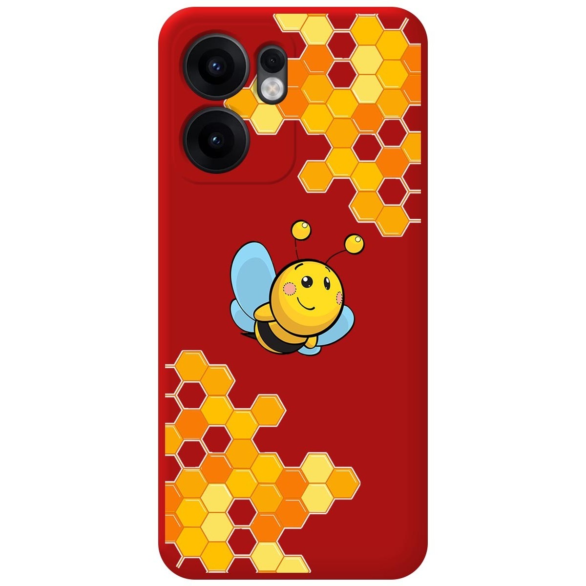 Funda Silicona Líquida Roja para Oppo Reno 13FS 4G / 13 FS 5G diseño Abeja Dibujos