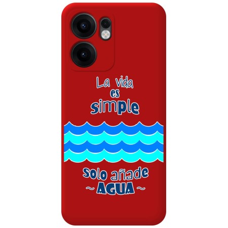 Funda Silicona Líquida Roja para Oppo Reno 13FS 4G / 13 FS 5G diseño Agua Dibujos