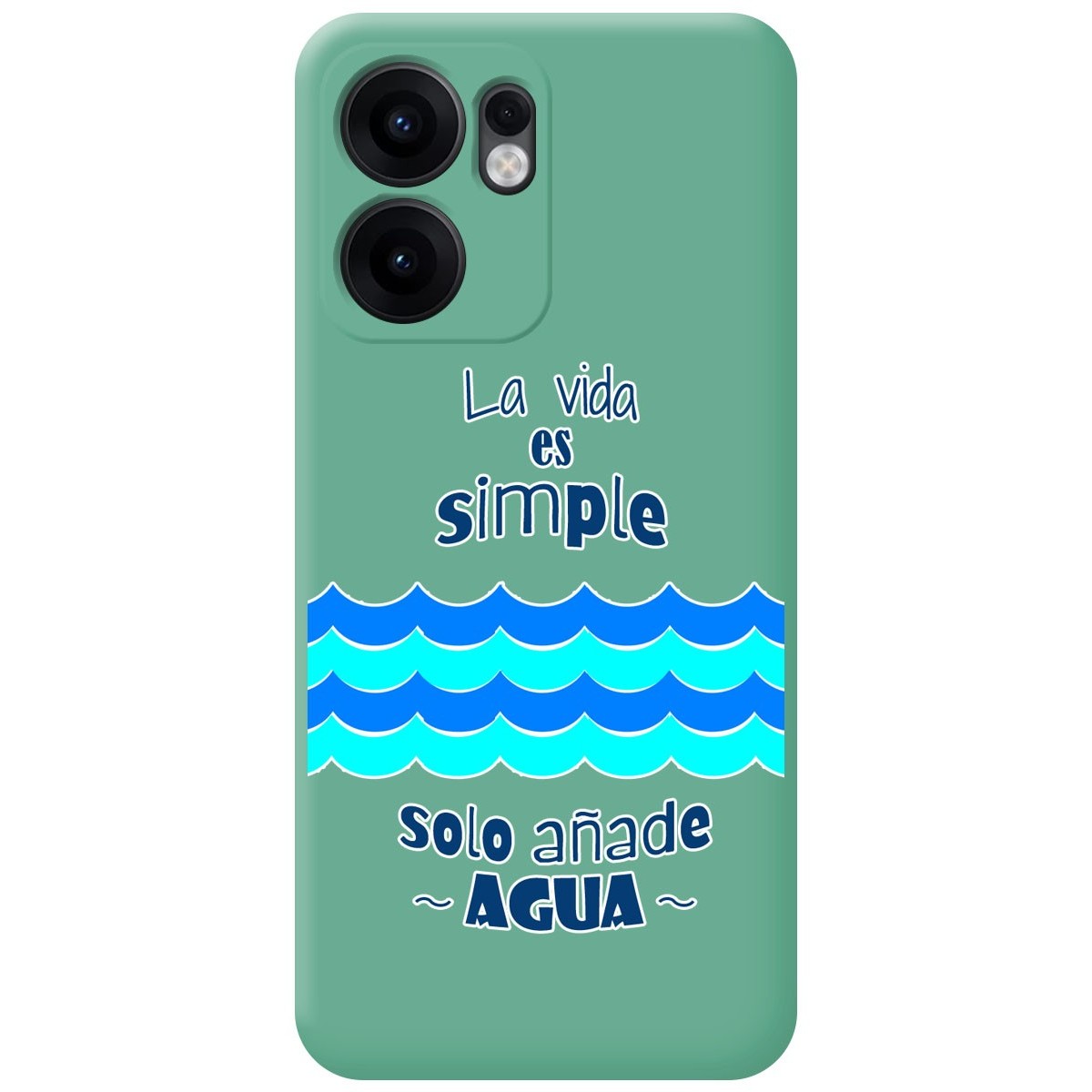 Funda Silicona Líquida Verde para Oppo Reno 13FS 4G / 13 FS 5G diseño Agua Dibujos