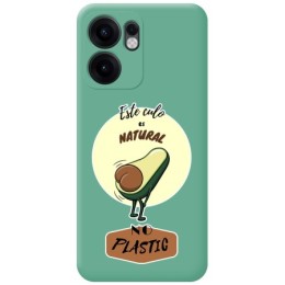 Funda Silicona Líquida Verde para Oppo Reno 13FS 4G / 13 FS 5G diseño Culo Natural Dibujos