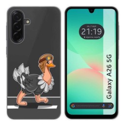 Funda Silicona Transparente para Samsung Galaxy A26 5G diseño Avestruz Dibujos