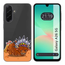 Funda Silicona Transparente para Samsung Galaxy A26 5G diseño Bufalo Dibujos