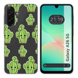 Funda Silicona Transparente para Samsung Galaxy A26 5G diseño Cactus Dibujos