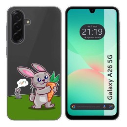 Funda Silicona Transparente para Samsung Galaxy A26 5G diseño Conejo Dibujos