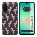 Funda Silicona Transparente para Samsung Galaxy A26 5G diseño Flamenco Dibujos