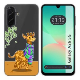 Funda Silicona Transparente para Samsung Galaxy A26 5G diseño Jirafa Dibujos