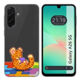 Funda Silicona Transparente para Samsung Galaxy A26 5G diseño Leopardo Dibujos
