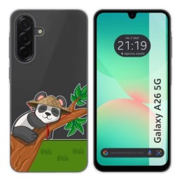 Funda Silicona Transparente para Samsung Galaxy A26 5G diseño Panda Dibujos
