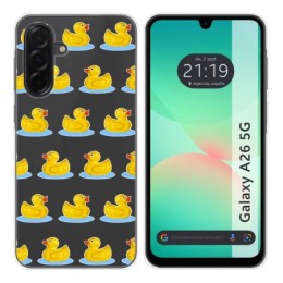 Funda Silicona Transparente para Samsung Galaxy A26 5G diseño Pato Dibujos