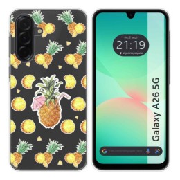 Funda Silicona Transparente para Samsung Galaxy A26 5G diseño Piña Dibujos