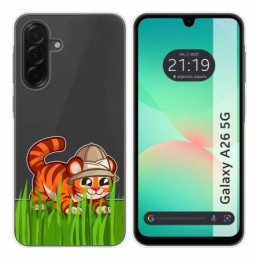 Funda Silicona Transparente para Samsung Galaxy A26 5G diseño Tigre Dibujos