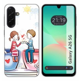 Funda Silicona para Samsung Galaxy A26 5G diseño Café Dibujos