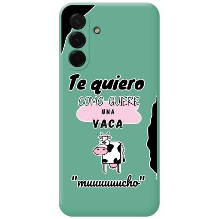 Funda Silicona Líquida Verde para Samsung Galaxy A26 5G diseño Vaca Dibujos