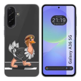 Funda Silicona Transparente para Samsung Galaxy A36 5G diseño Avestruz Dibujos