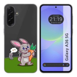 Funda Silicona Transparente para Samsung Galaxy A36 5G diseño Conejo Dibujos