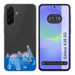 Funda Silicona Transparente para Samsung Galaxy A36 5G diseño Hipo Dibujos