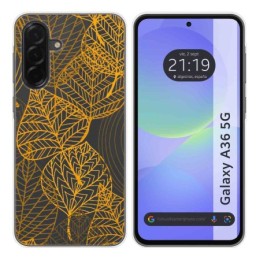 Funda Silicona Transparente para Samsung Galaxy A36 5G diseño Hojas Dibujos