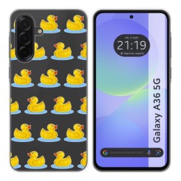 Funda Silicona Transparente para Samsung Galaxy A36 5G diseño Pato Dibujos