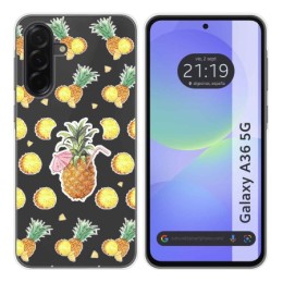 Funda Silicona Transparente para Samsung Galaxy A36 5G diseño Piña Dibujos