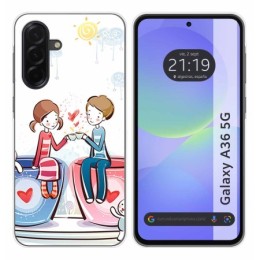 Funda Silicona para Samsung Galaxy A36 5G diseño Café Dibujos