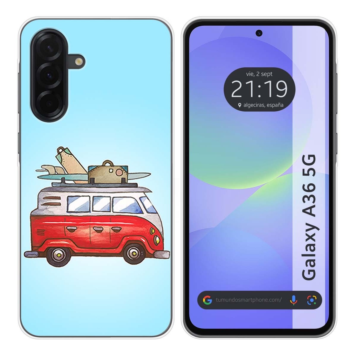 Funda Silicona para Samsung Galaxy A36 5G diseño Furgoneta Dibujos