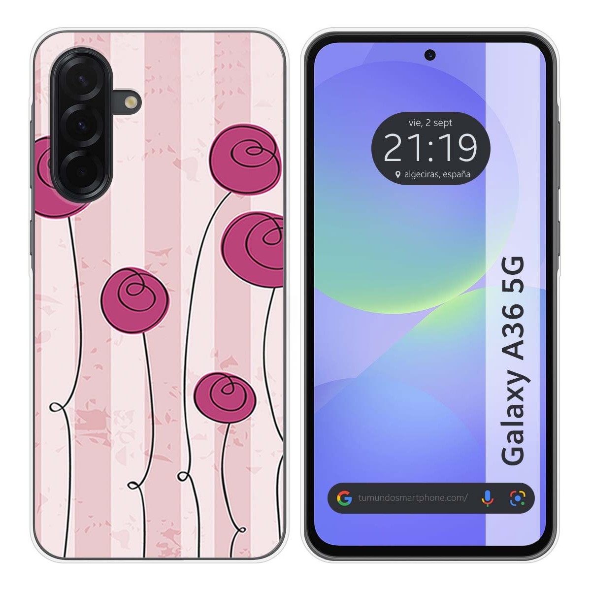 Funda Silicona para Samsung Galaxy A36 5G diseño Flores Vintage Dibujos