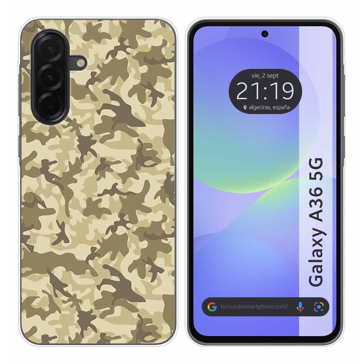 Funda Silicona para Samsung Galaxy A36 5G diseño Sand Camuflaje Dibujos