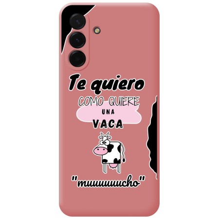 Funda Silicona Líquida Rosa para Samsung Galaxy A36 5G diseño Vaca Dibujos