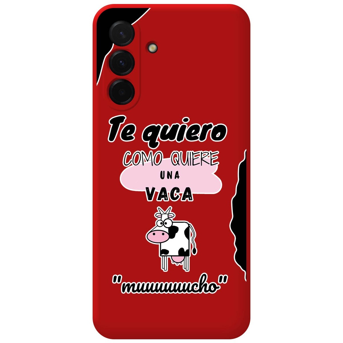 Funda Silicona Líquida Roja para Samsung Galaxy A36 5G diseño Vaca Dibujos