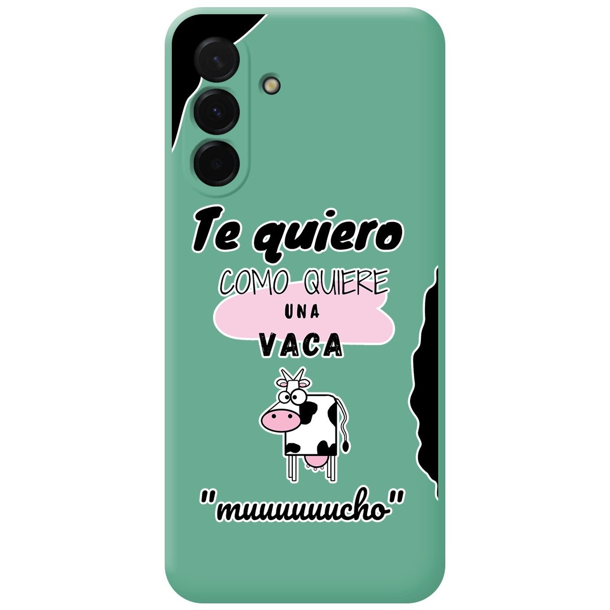 Funda Silicona Líquida Verde para Samsung Galaxy A36 5G diseño Vaca Dibujos