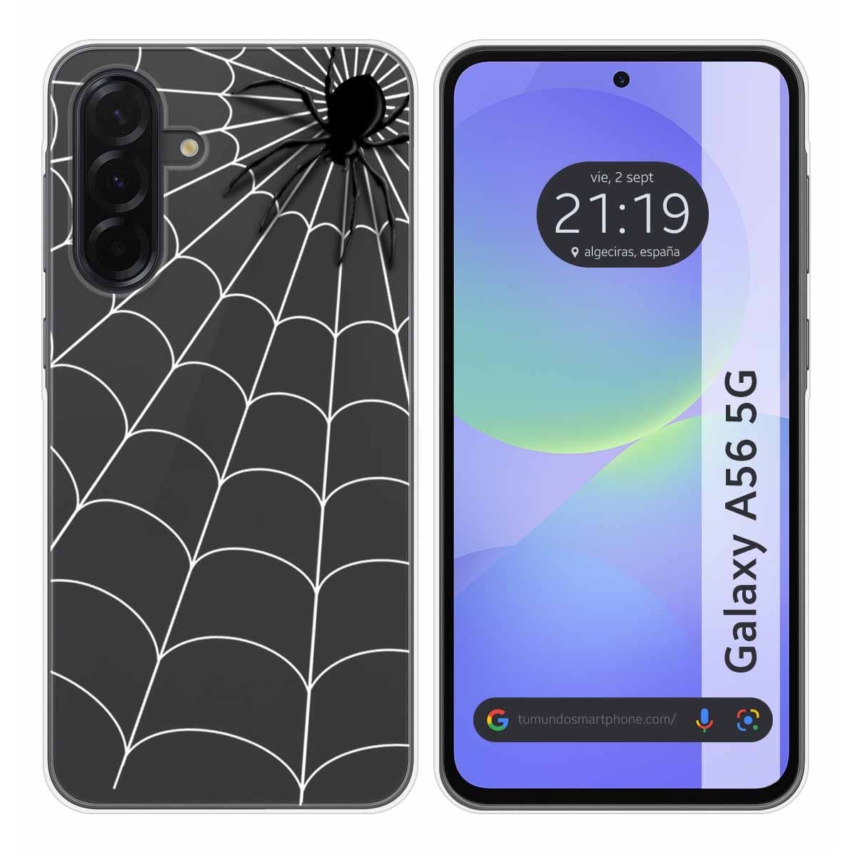 Funda Silicona Transparente para Samsung Galaxy A56 5G diseño Araña Dibujos