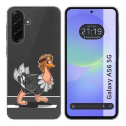 Funda Silicona Transparente para Samsung Galaxy A56 5G diseño Avestruz Dibujos