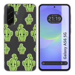 Funda Silicona Transparente para Samsung Galaxy A56 5G diseño Cactus Dibujos