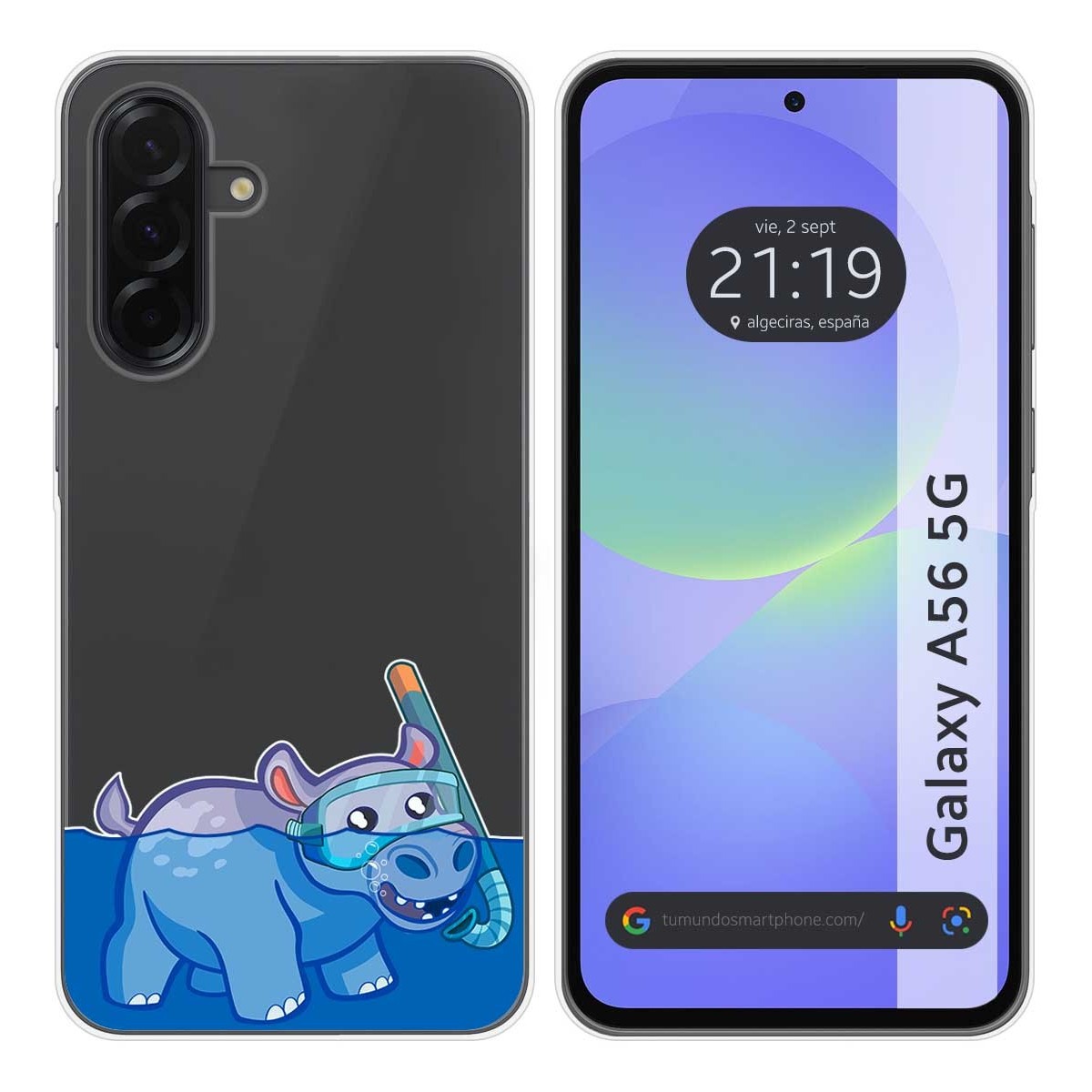 Funda Silicona Transparente para Samsung Galaxy A56 5G diseño Hipo Dibujos