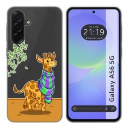 Funda Silicona Transparente para Samsung Galaxy A56 5G diseño Jirafa Dibujos