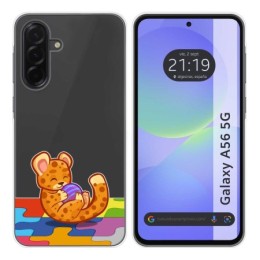 Funda Silicona Transparente para Samsung Galaxy A56 5G diseño Leopardo Dibujos